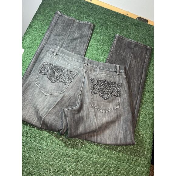 VTG Y2K Avirex Jeans Mens 34x32 Baggy Wide Leg - Picture 1 of 9